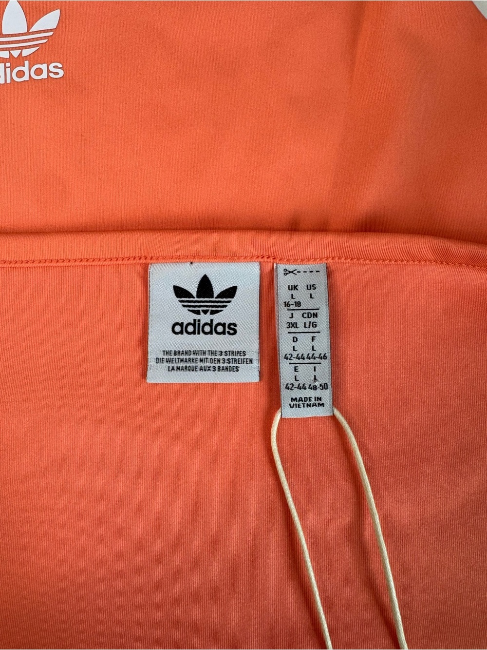Adidas Adicolor 3-Stripes Bra Top Orange Coral Women Size L New - Picture 5 of 5